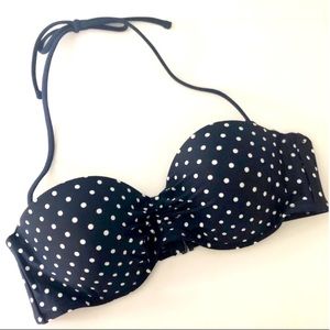 California Waves Black and White Polka Dot Underwire Push Up Top M